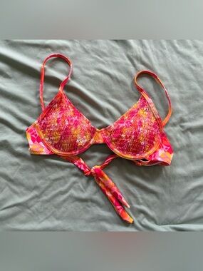 Hot Pink And Orange Bikini Top